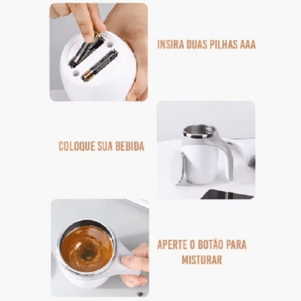 Caneca Mixer Inox Automática Elétrica Misturador
